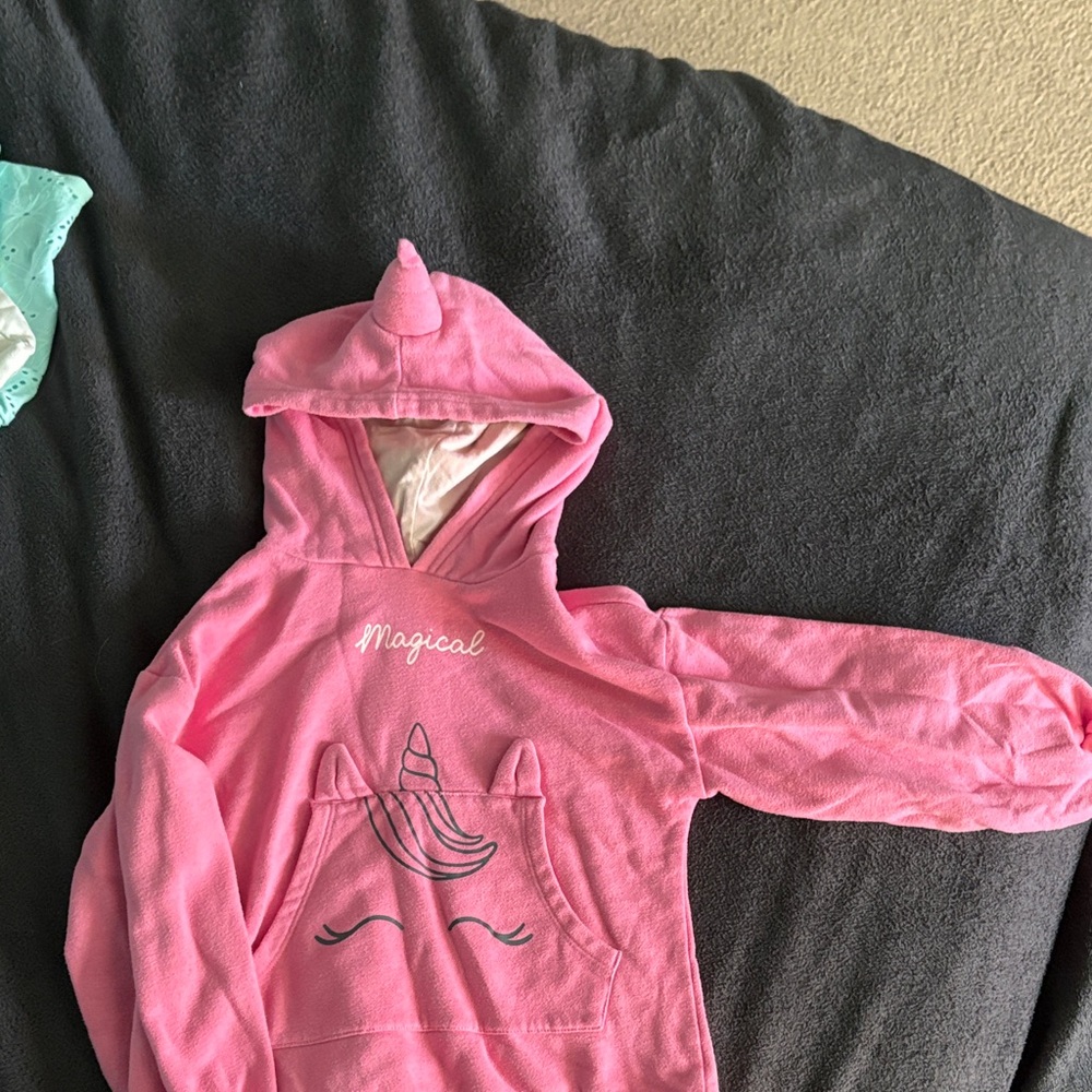 Charming Pink Unicorn Kids Hoodie